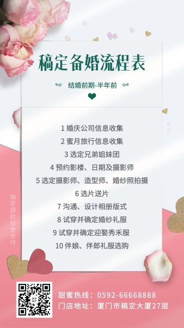 备婚流程表/备婚知识科普/婚礼策划发圈素材预览效果