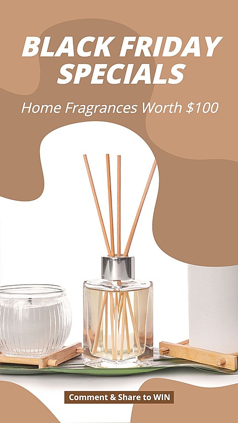 Brown Rectangle Element Simple Blcak Friday Home Fragrance Promotion Ecommerce Story