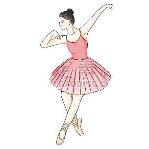 手绘-水彩芭蕾舞人物插画1