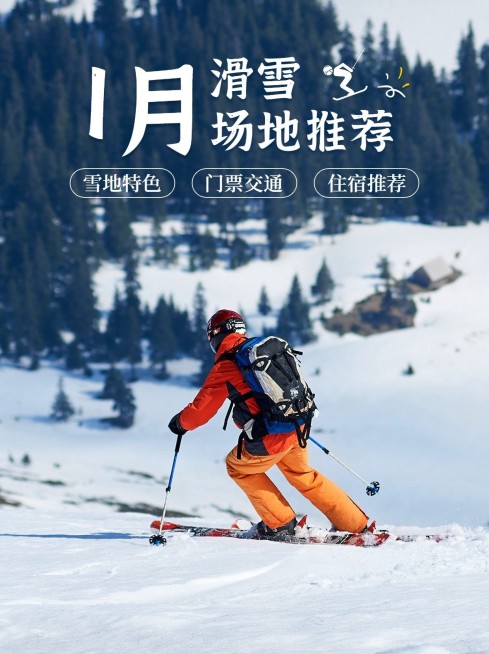 冬季滑雪地推荐小红书封面预览效果