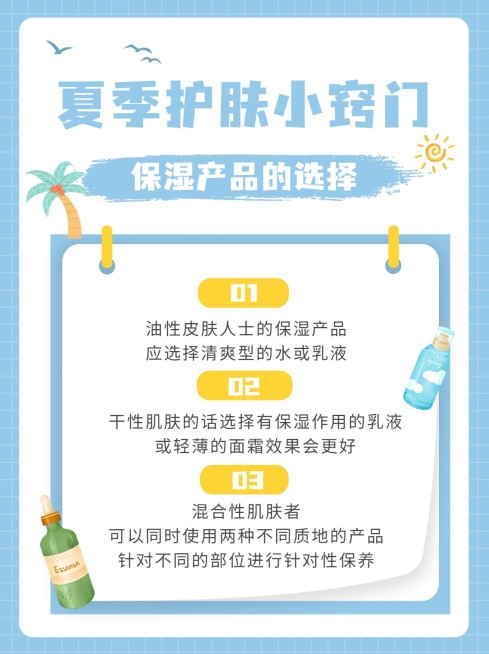 夏日护肤指南宣传小红书配图预览效果