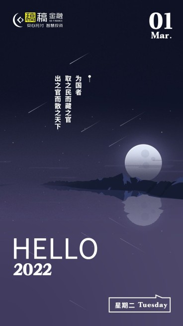 金融保险日签问候简约风竖版海报预览效果