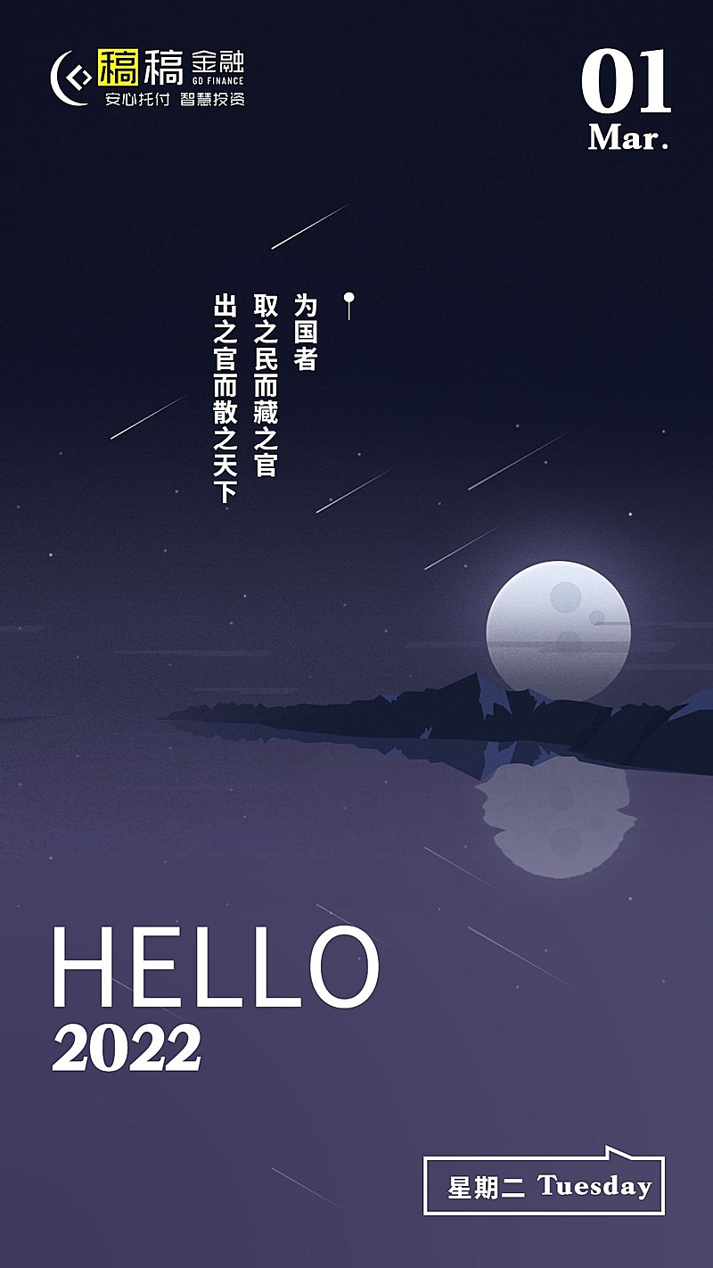 金融保险日签问候简约风竖版海报