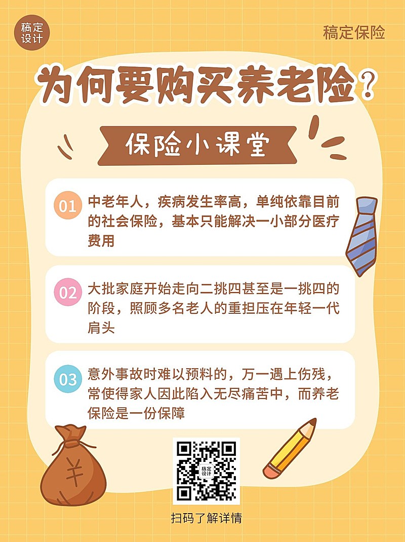 金融养老保险知识科普理念推广小红书配图