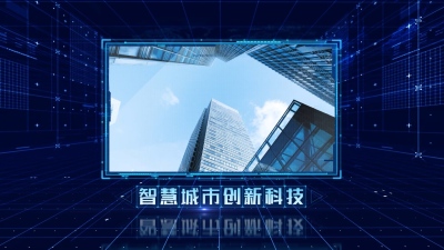 蓝色科技图文相册AE模板