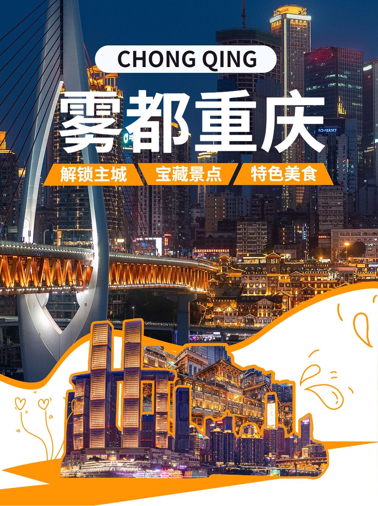 旅游出重庆景区景点推荐微信图片消息配图预览效果
