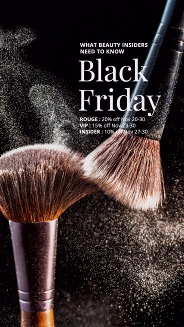 Cosmeticcs Brush Display Fashion Black Friday Cosmetics Promotion Ecommerce Story预览效果