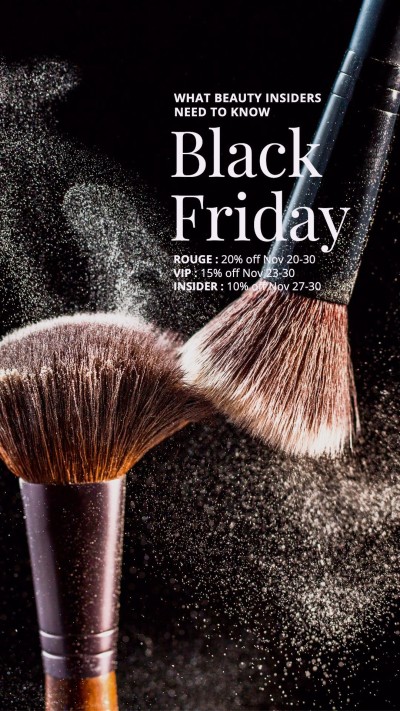 Cosmeticcs Brush Display Fashion Black Friday Cosmetics Promotion Ecommerce Story