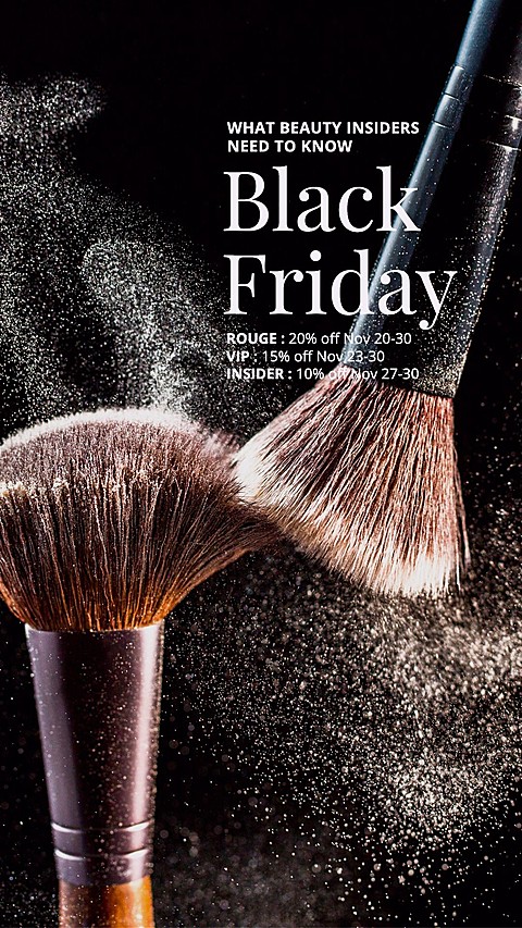 Cosmeticcs Brush Display Fashion Black Friday Cosmetics Promotion Ecommerce Story