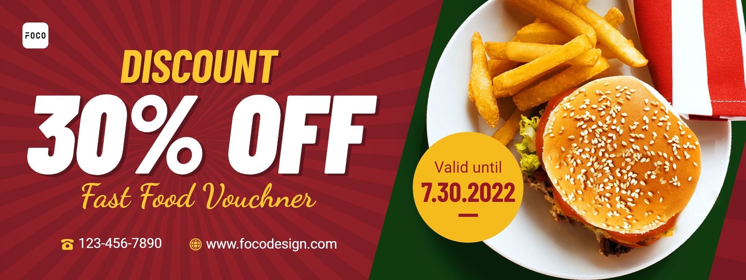 Restaurant Fast Food Promo Voucher Discount Coupon
