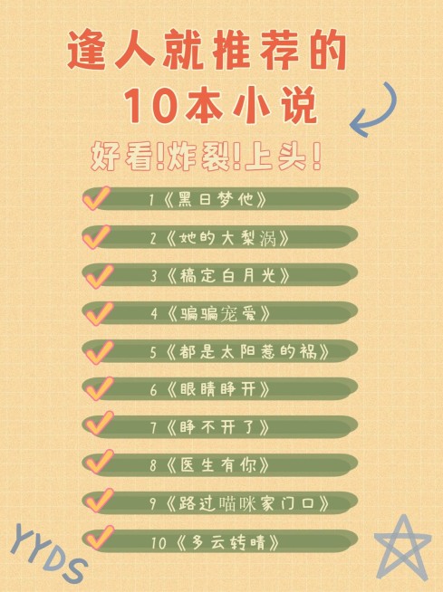 简约小说推荐书单清单小红书配图预览效果