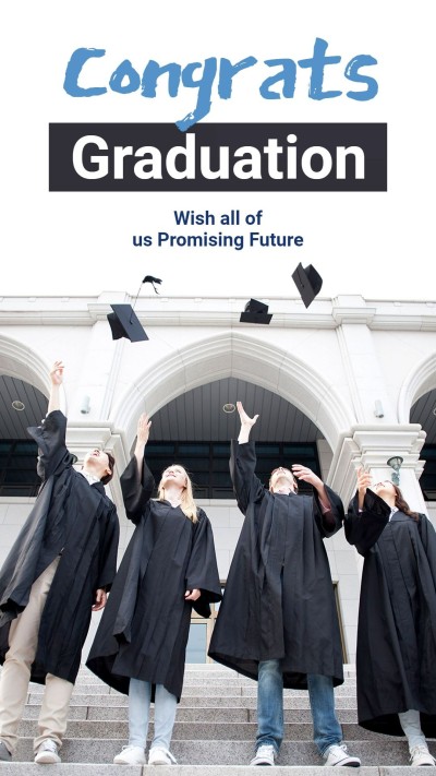 Simple Black Rectangle Frame Text Graduation Celebrate Instagram Story