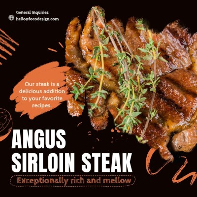 Angus Sirloin Steak Meat Groceries Food Ecommerce Product Image