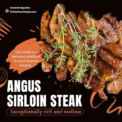 Angus Sirloin Steak Meat Groceries Food Ecommerce Product Image
