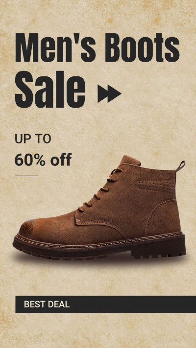 Retro Background Men's Shoes Fashion Sale Promo Ecommerce Story