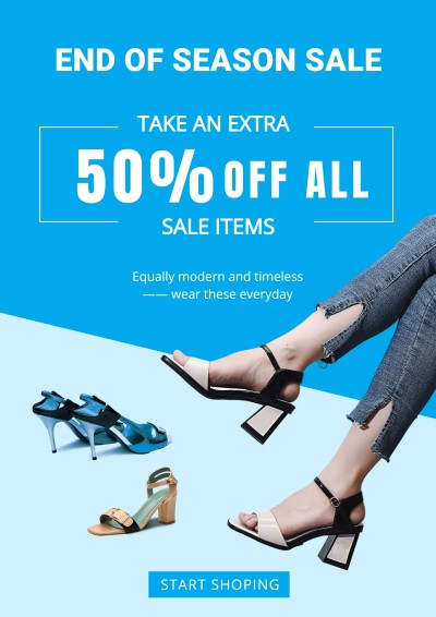 Women's Shoes and High Heels Fashion Sale Promo Advertising Poster