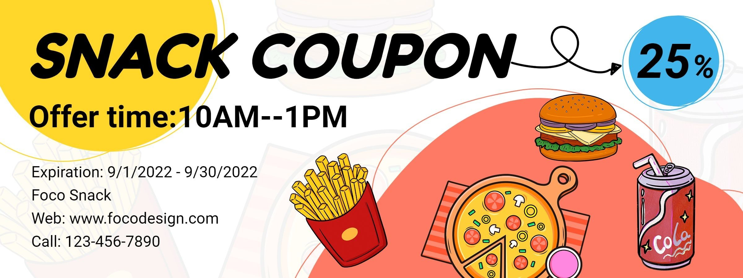 Fast Food Snacks Promo Voucher Discount Coupon