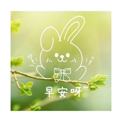 唯美早安问候日签方形海报