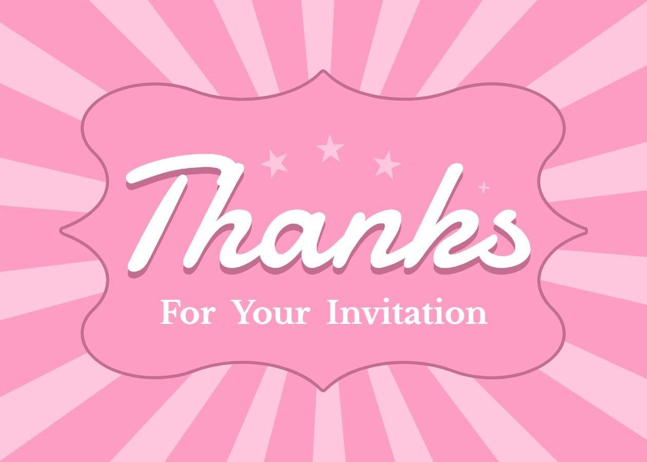Caute Pink Geometry Frame Greeting Text Thank You Card