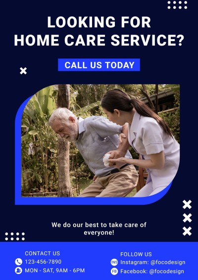 Elderly Care Home Services Promo Advertising Poster