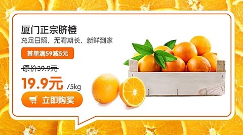 厦门水果促销拼团购物横版海报