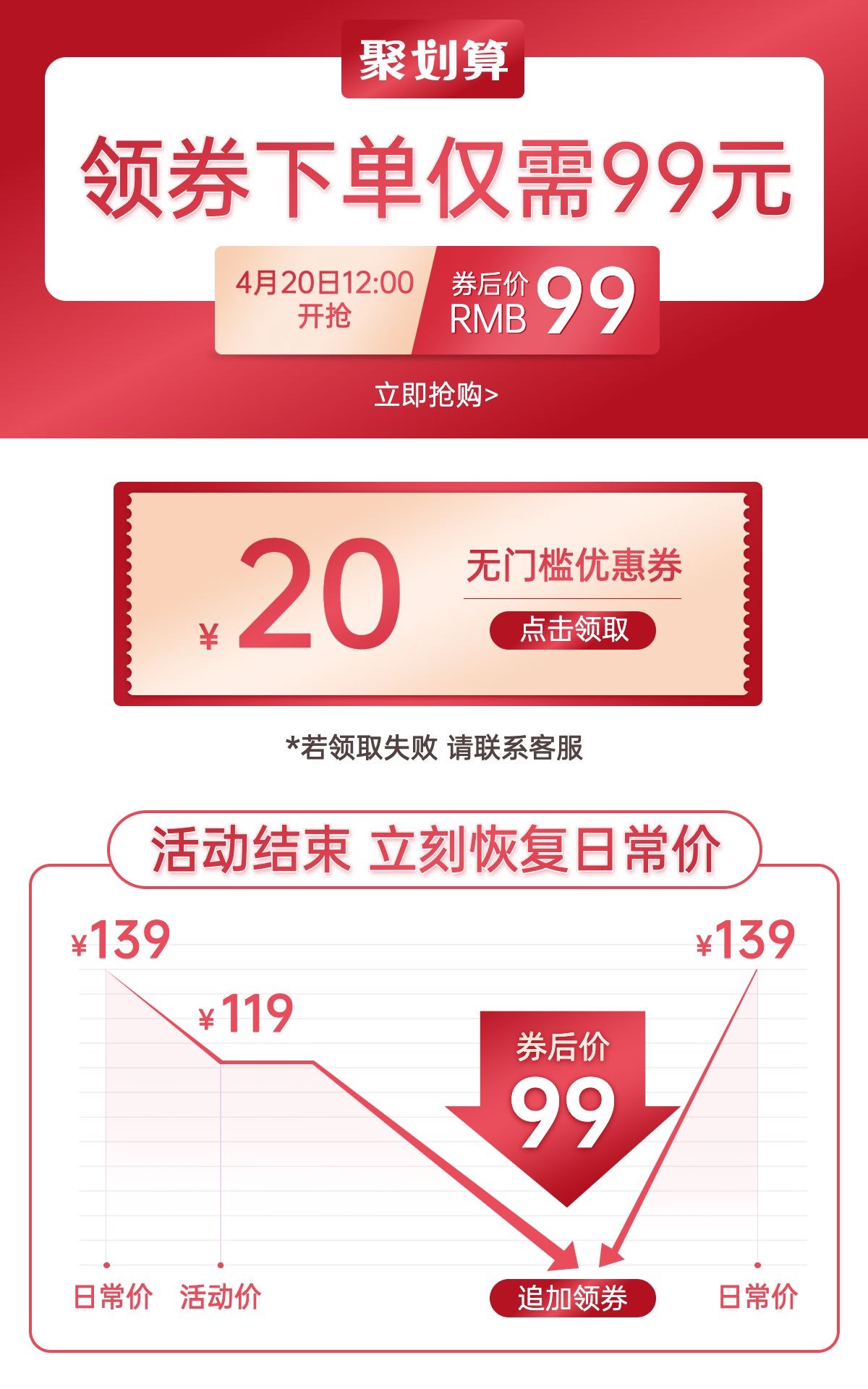 聚划算价格曲线促销海报