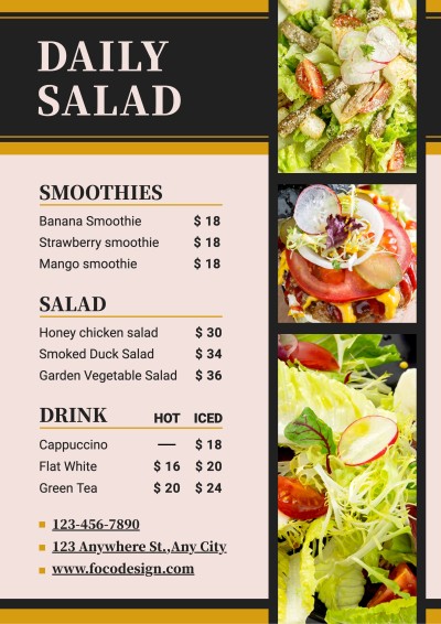 Simple Lines Element Healthy Daily Salad Menu