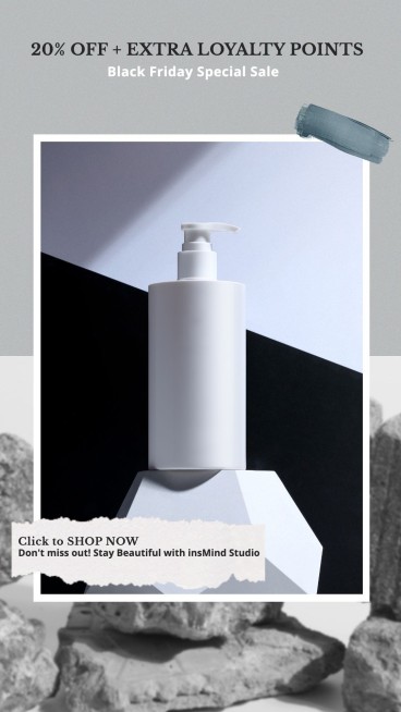 Paper Tear Style Black Friday Cosmetics Sale Ecommerce Story预览效果