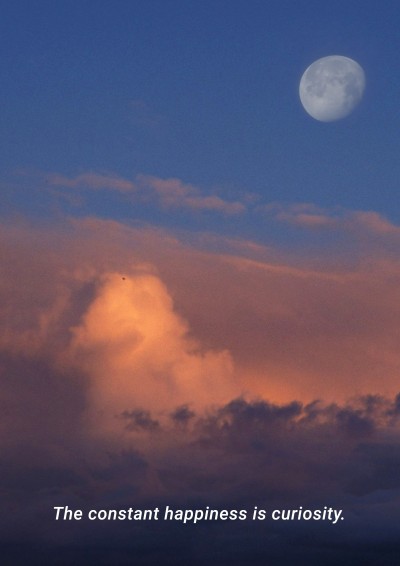 Moon and Clouds Nature Sky View Motivational Inspirational Quotes Poster
