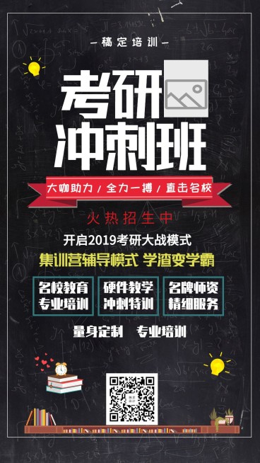 考研班培训招生手机海报预览效果