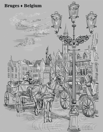 灰色,绘画插图,矢量,动物手,数字9,荷兰,国际著名景点,比利时,背景分离,著名景点