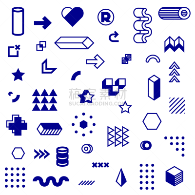 几何形状,图标集,插画,个性,背景分离,多样,圆柱体,现代,立方体形状,品牌名称