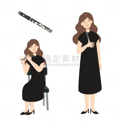 白色背景,绘画插图,音乐人,分离着色,背景分离,华贵,简单,流行音乐会,椅子,性能组