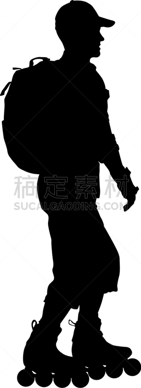 黑色,四轮冰鞋,田径运动员,平衡折角灯,人,男人,肖像,迅速,剪影,休闲