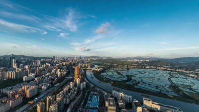 深圳现代建筑外墙，延时摄影