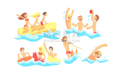 绘画插图,人,矢量,水,休闲活动,性格,舞台,运动,风,交通方式