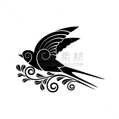 黑色,燕子,分离着色,自然,螺线,动物,鸟类,剪影,飞