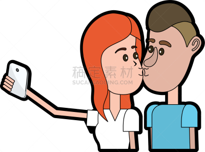 自拍,伴侣,可爱的,人,男人,家庭,父母,取得,亲吻,相伴