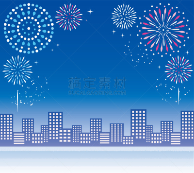 背景,绘画插图,焰火,建筑外部,城市生活,盂兰盆节,事件,城镇景观,传统节日,夏天