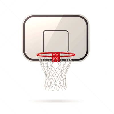 realistic basketball board basket and hoop