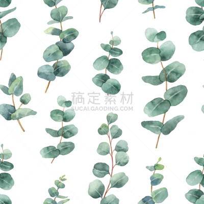 水彩画,四方连续纹样,活力,自然,华丽的,草本,图像,花蕾,花瓣,叶子