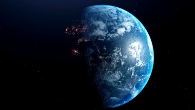 从太空看电影般的蓝色地球