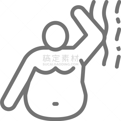 男人,臭,肥胖,线图标,成年的,腋窝,人,皮下的,轮廓,生病