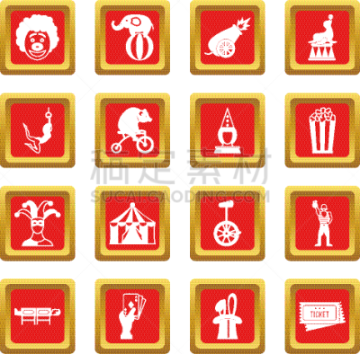 红色,马戏团,计算机图标,舞台,高空杂技演员,小丑,定型男丑角,可爱的,图像,收集