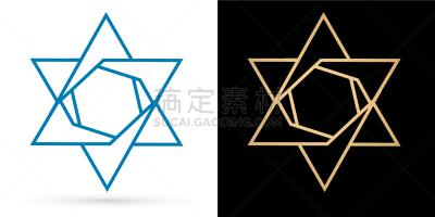 华贵,以色列,插画,极简构图,星形,象,模板,品牌名称,阴影