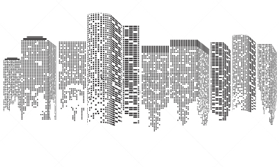 数字化显示,绘画插图,城市,未来,都市风景,建筑外部,斑点,透明,矢量,地形