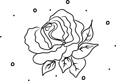 绘画插图,彩色书,乱画,手,轮廓线画,玫瑰,黑色,极简构图,人老心不老,模板