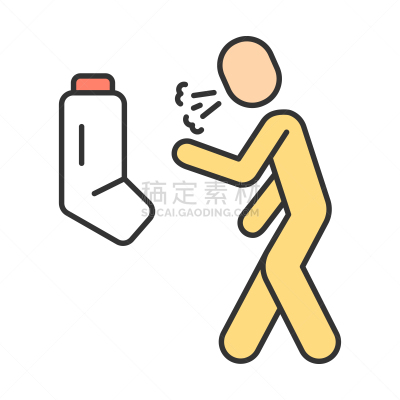 哮喘,计算机图标,彩色图片,过敏反应,哮喘吸入器,暴力,健康保健,背景分离,药,一个人