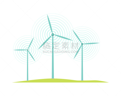 分离着色,白色,符号,扁平化设计,风轮机,循环利用,风,技术,图像,工业