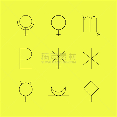 直的,图标集,雅典娜,图像,矢量,冥王星,月亮,石洞壁画,标志,朱诺号